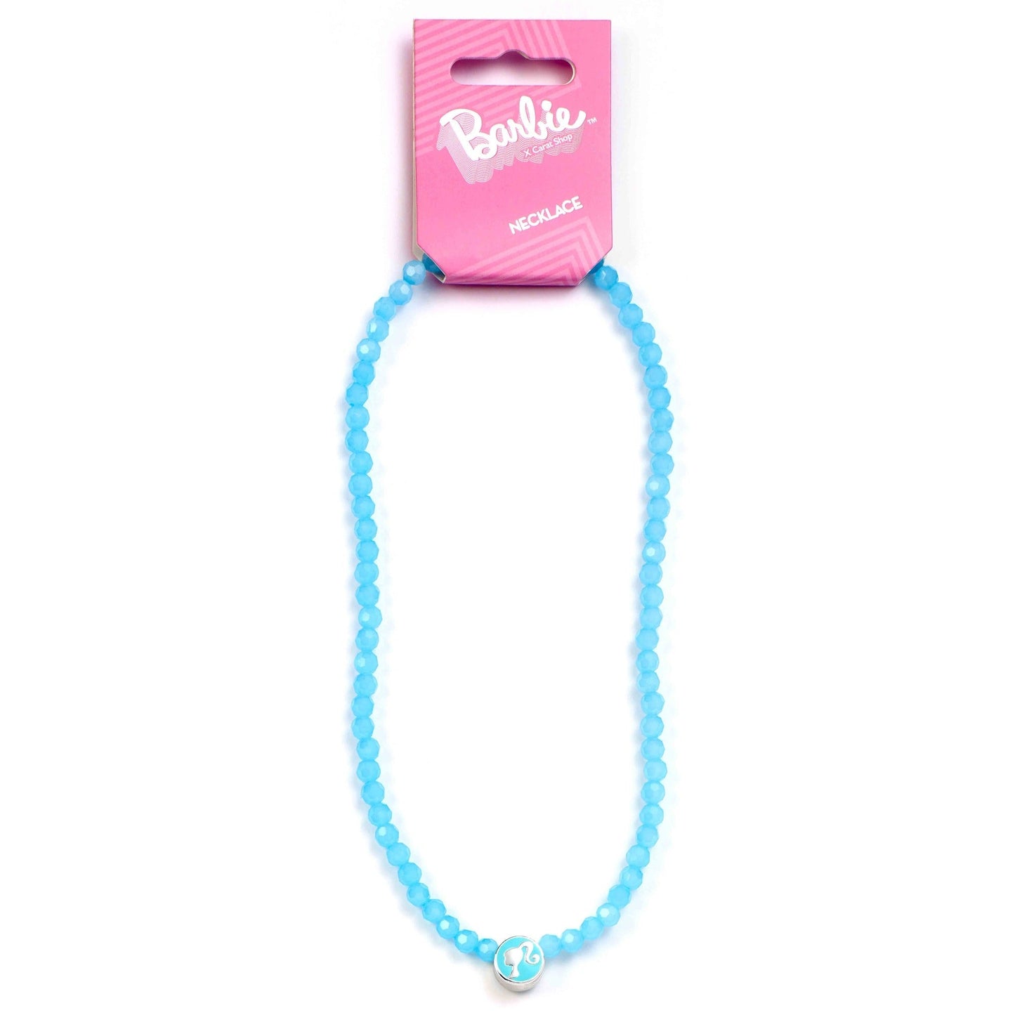 Barbie Blue Bead Necklace with Barbie Silhouette Charm