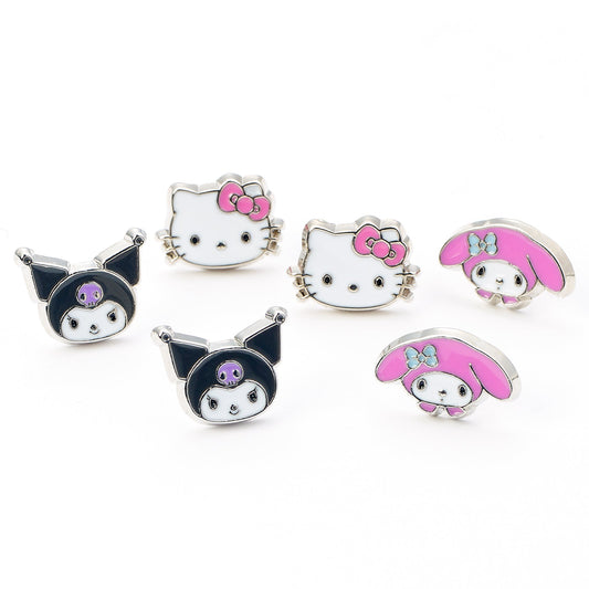 Hello Kitty, Kuromi And My Melody Stud Earring Set