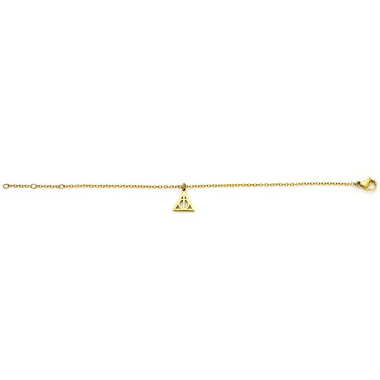 Harry Potter Gold Deathly Hallows Chain Bracelet - Stainless Steel