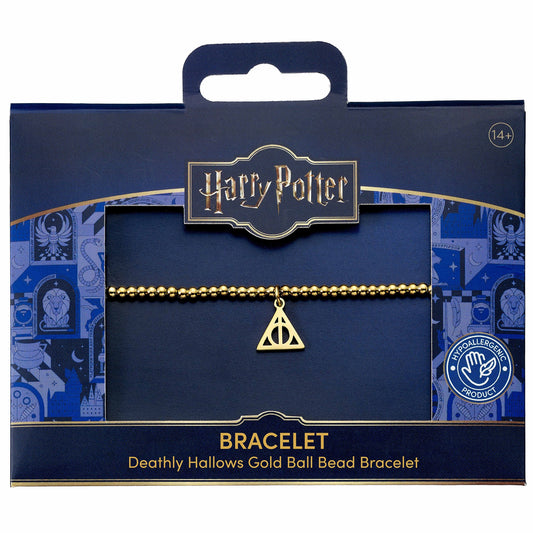 Harry Potter Gold Deathly Hallows Ball Bead Bracelet - Stainless Steel