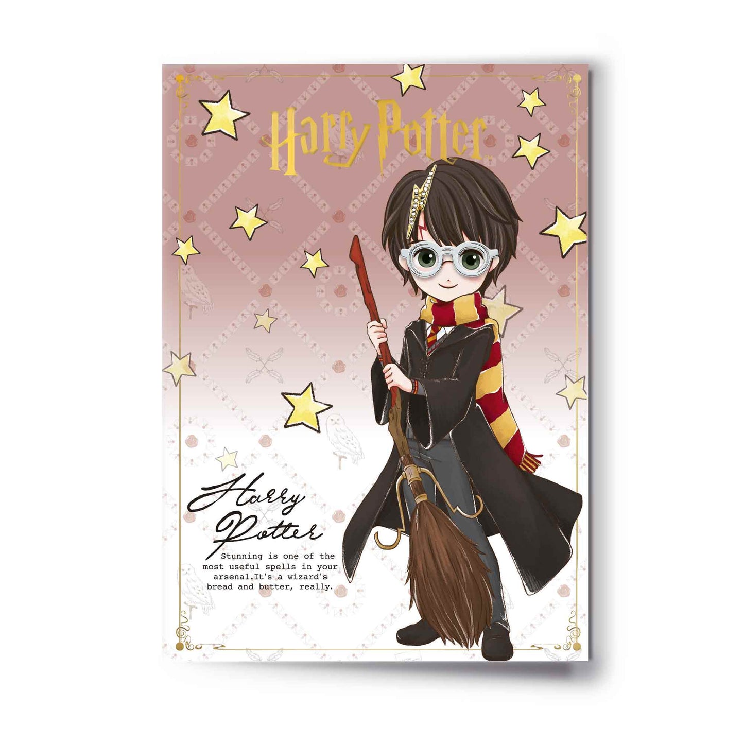 Harry Potter Greetings Card With Pin Badge