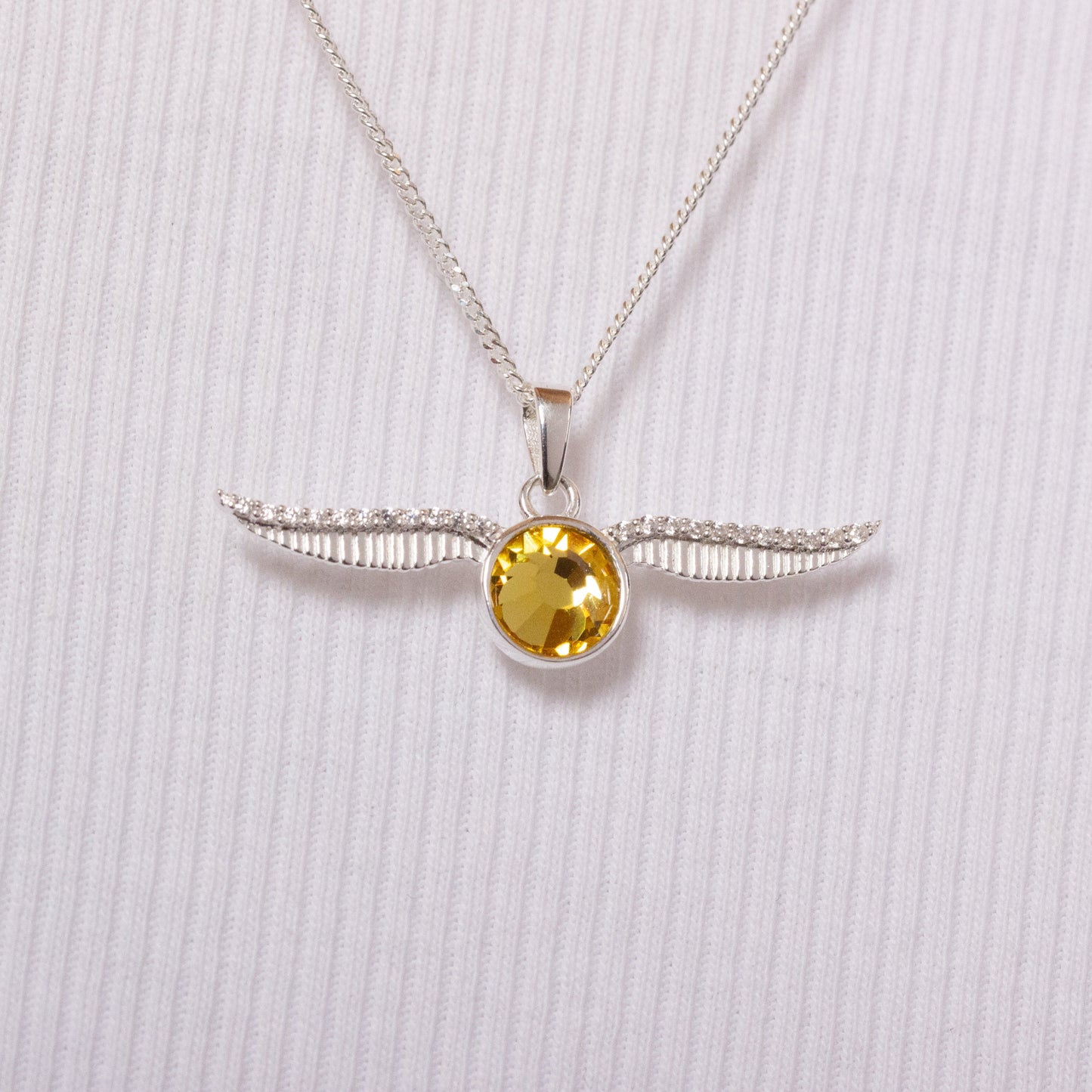 Harry Potter Golden Snitch Necklace - Sterling Silver With Crystals