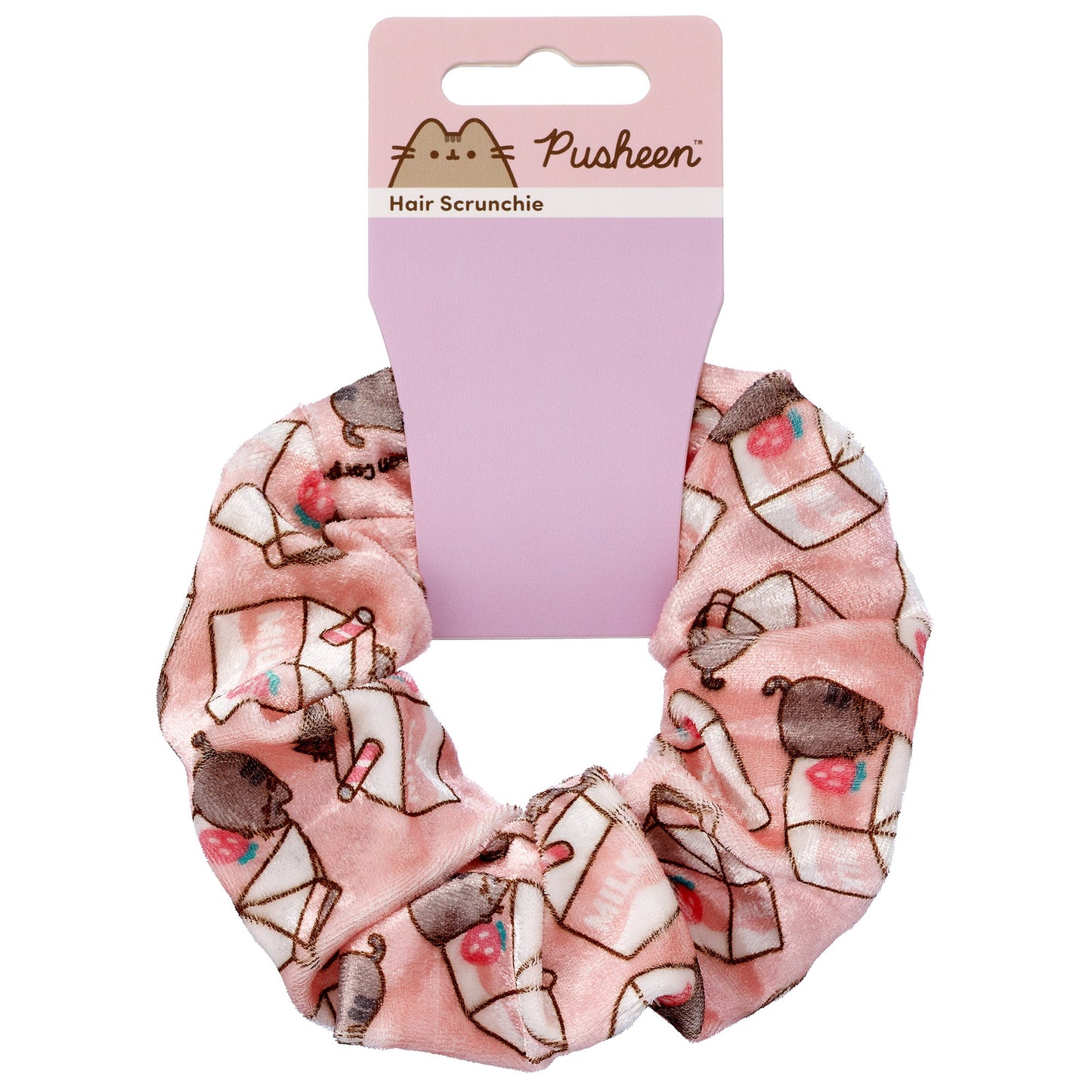 Pusheen The Cat Strawberry Milk Carton Hair Scrunchie
