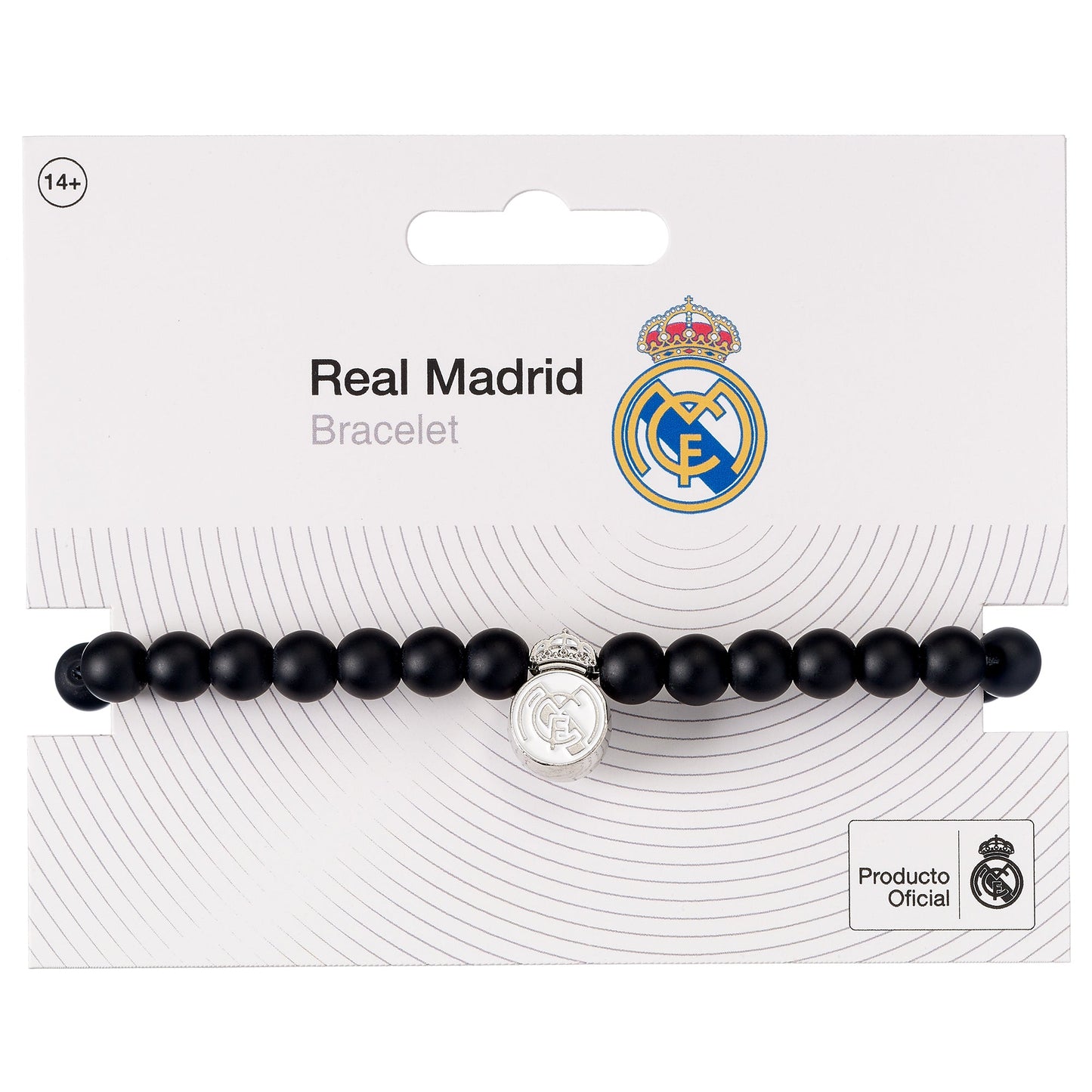 Real Madrid Football Club Crest Black Beaded Bracelet