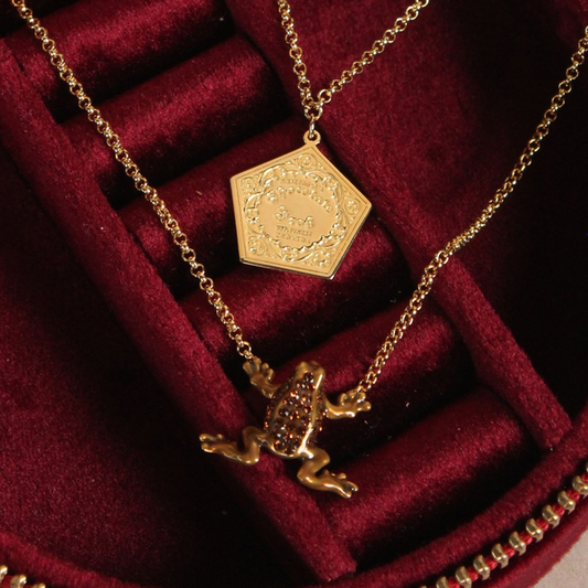 Harry Potter Chocolate Frog Necklace - Sterling Silver With Crystals