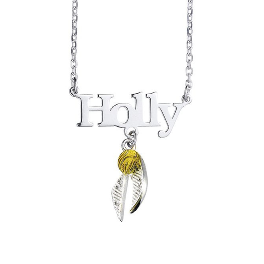 Harry Potter Personalised Necklace with Golden Snitch Charm - Sterling Silver