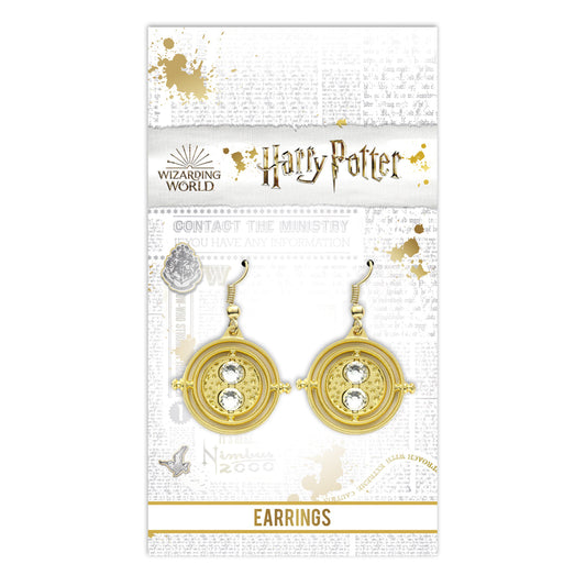 Harry Potter Gold Fixed Time Turner Drop Earrings