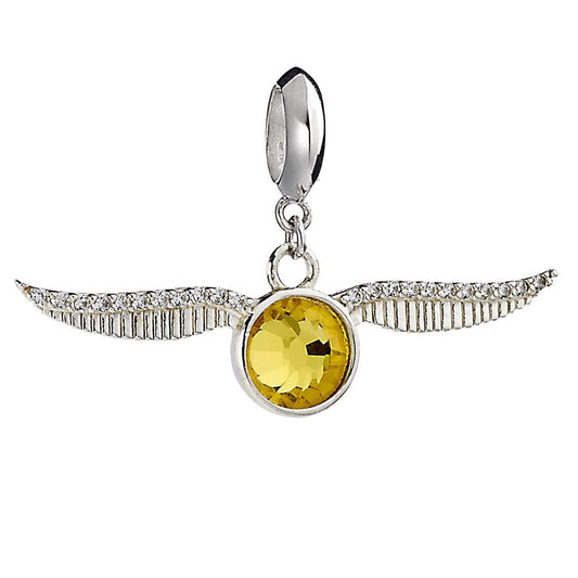 Harry Potter Golden Snitch Charm - Sterling Silver With Crystals