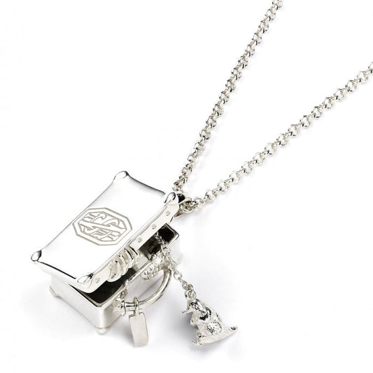 Fantastic Beasts Newt Scamander Suitcase Locket with Niffler Inside - Sterling Silver