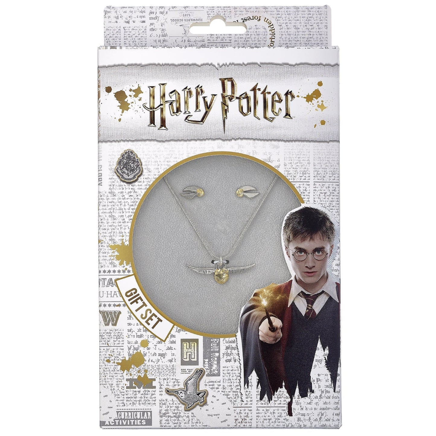 Harry Potter Gift Set With Golden Snitch Necklace And Earrings