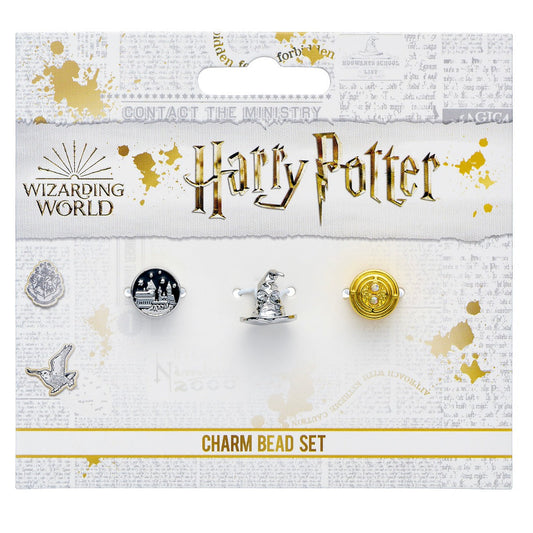 Harry Potter Spacer Beads Charm Set - Hogwarts's Castle, Sorting Hat, Time Turner