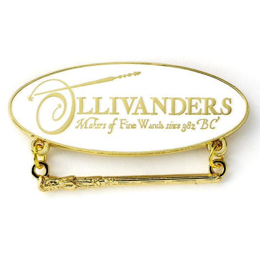 Harry Potter Diagon Alley Christmas Card With Ollivanders Sign Pin Badge