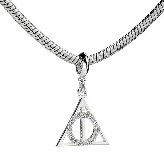 Harry Potter Deathly Hallows Charm - Sterling Silver With Crystals