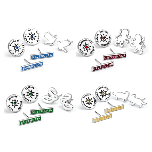 Harry Potter Hogwarts House Stud Earring Set Of 3