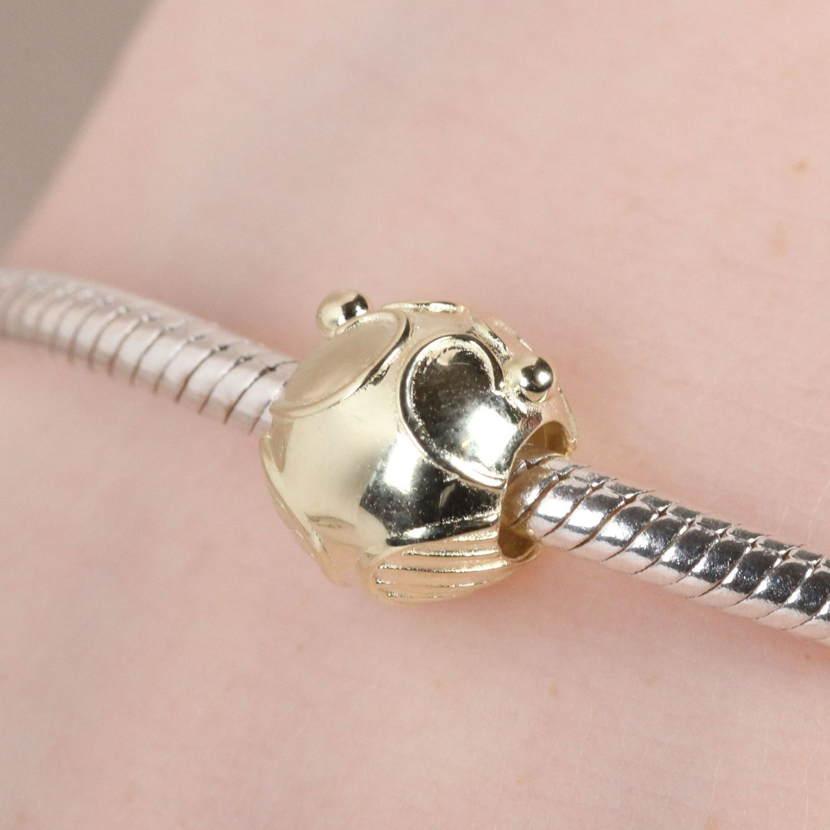 Harry Potter Gold Golden Snitch Spacer Bead - Sterling Silver