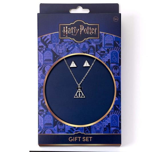 Harry Potter Gift Set With Deathly Hallow Necklace And Earrings