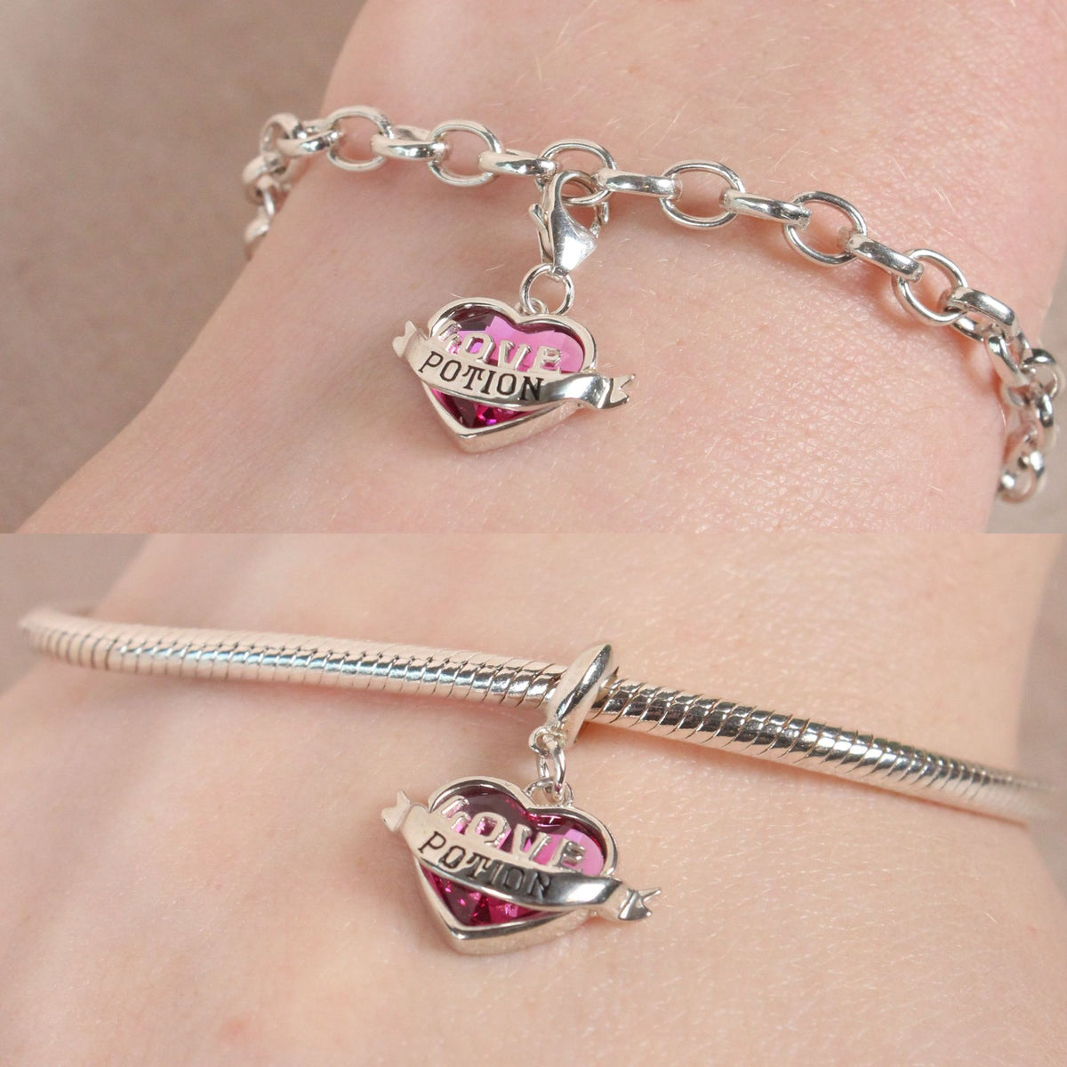 Harry Potter Love Potion Charm - Sterling Silver With Crystals
