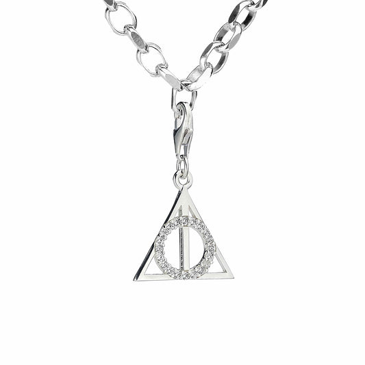 Harry Potter Deathly Hallows Charm - Sterling Silver With Crystals