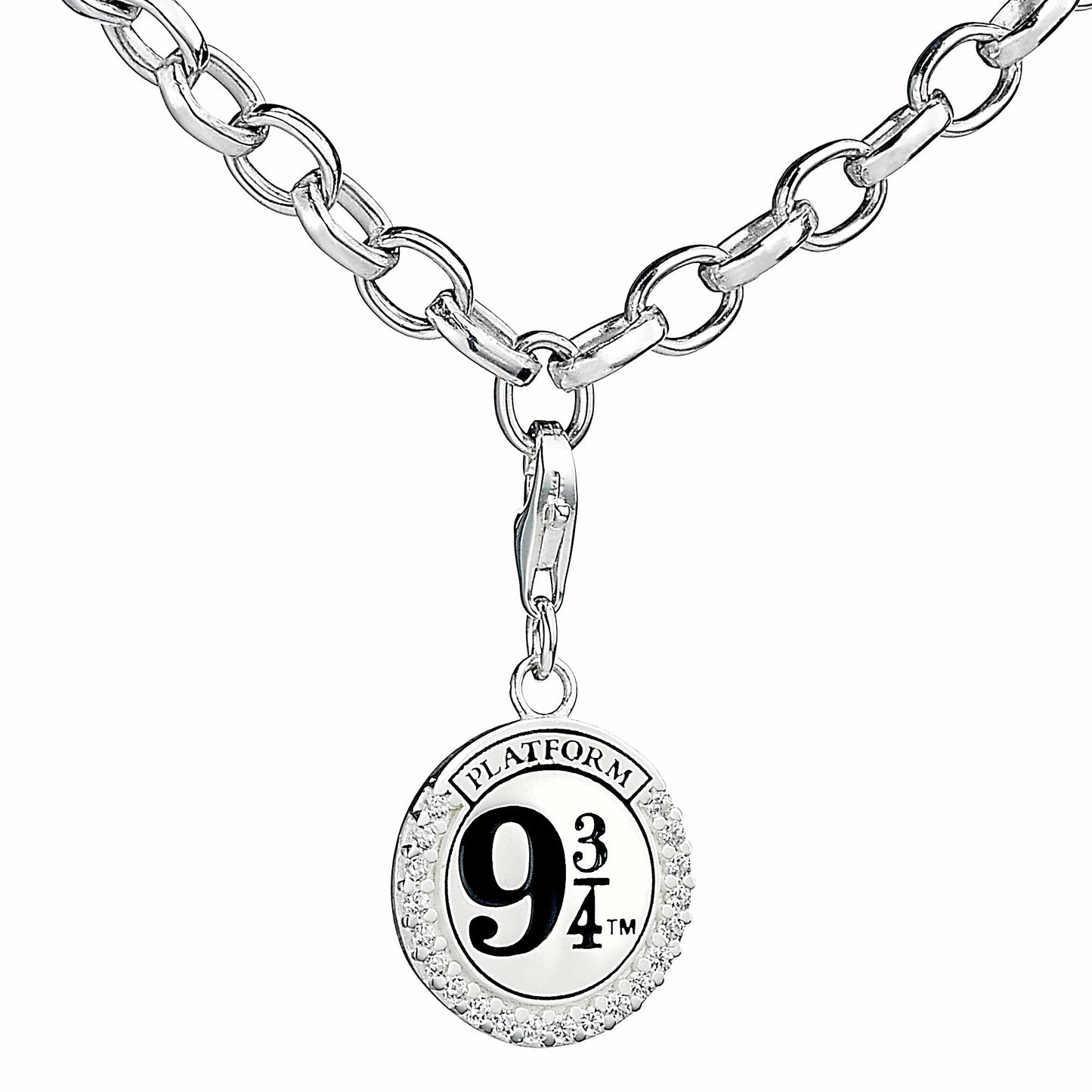 Harry Potter Platform 9 ¾ Charm - Sterling Silver With Crystals