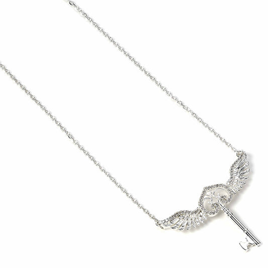 Harry Potter Flying Key Necklace - Sterling Silver With Crystals