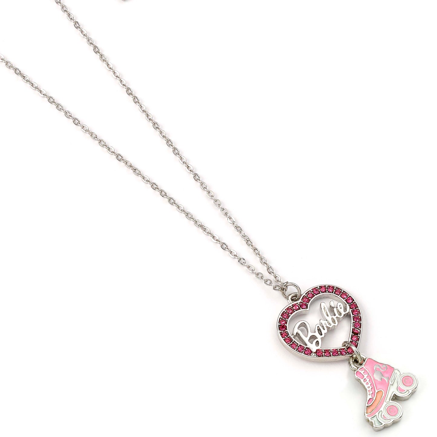 Barbie Crystal Heart And Roller Skate Necklace