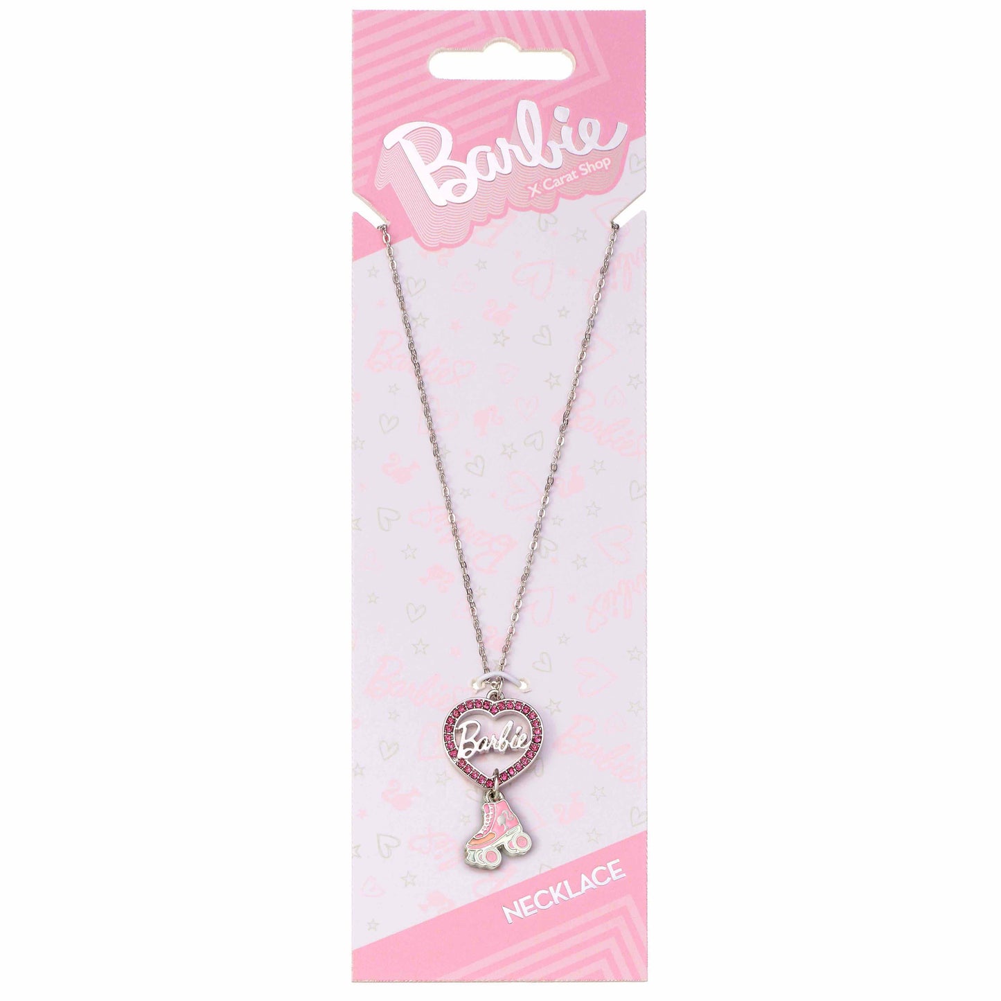Barbie Crystal Heart And Roller Skate Necklace