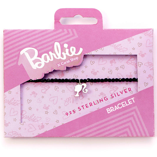 Barbie Silhouette Black Onyx Crystal Bracelet - Sterling Silver