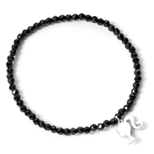 Barbie Silhouette Black Onyx Crystal Bracelet - Sterling Silver