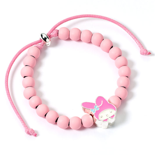 Hello Kitty Pink Beaded Bracelet With My Melody Charm