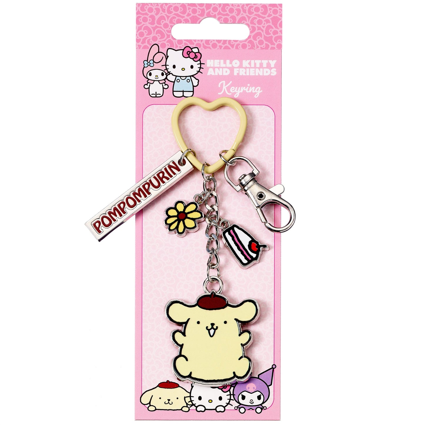 Hello Kitty Pompompurin Keyring with Charms