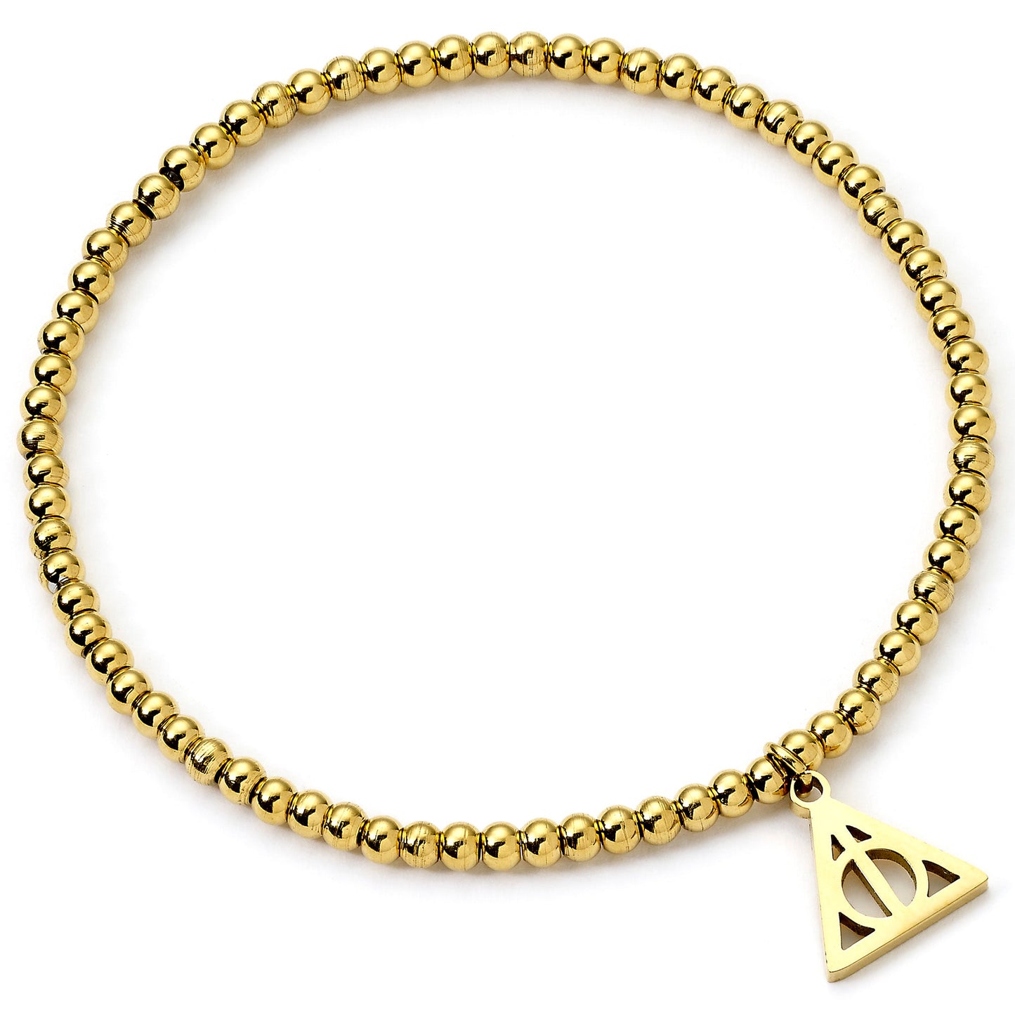 Harry Potter Gold Deathly Hallows Ball Bead Bracelet - Stainless Steel