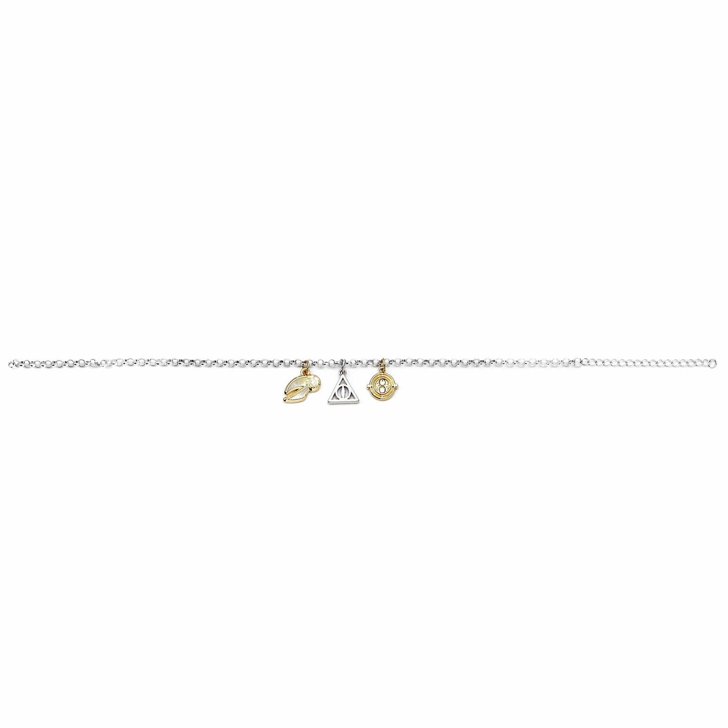 Harry Potter Time Turner, Deathly Hallows And Golden Snitch Chain Bracelet