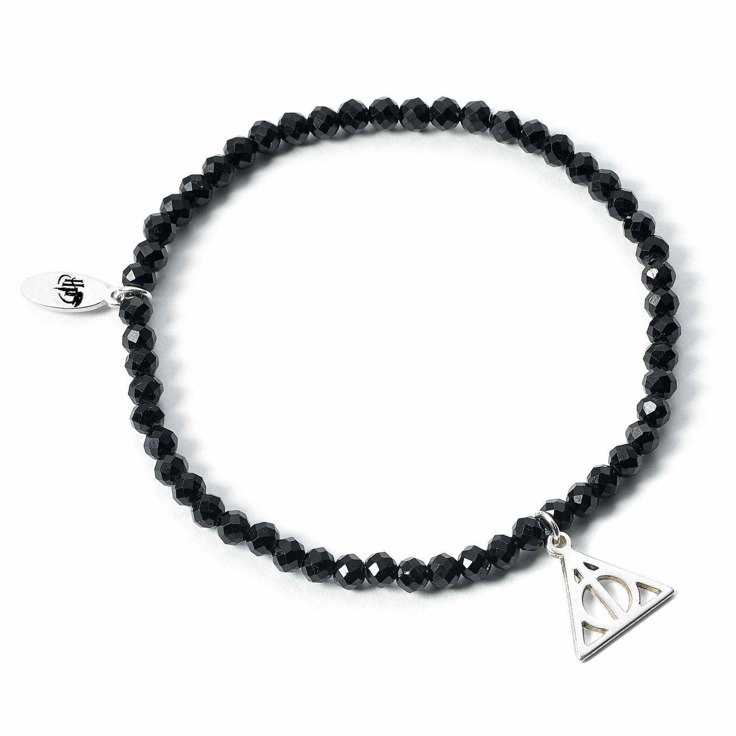 Harry Potter Deathly Hallows Black Onyx Crystal Bracelet - Sterling Silver