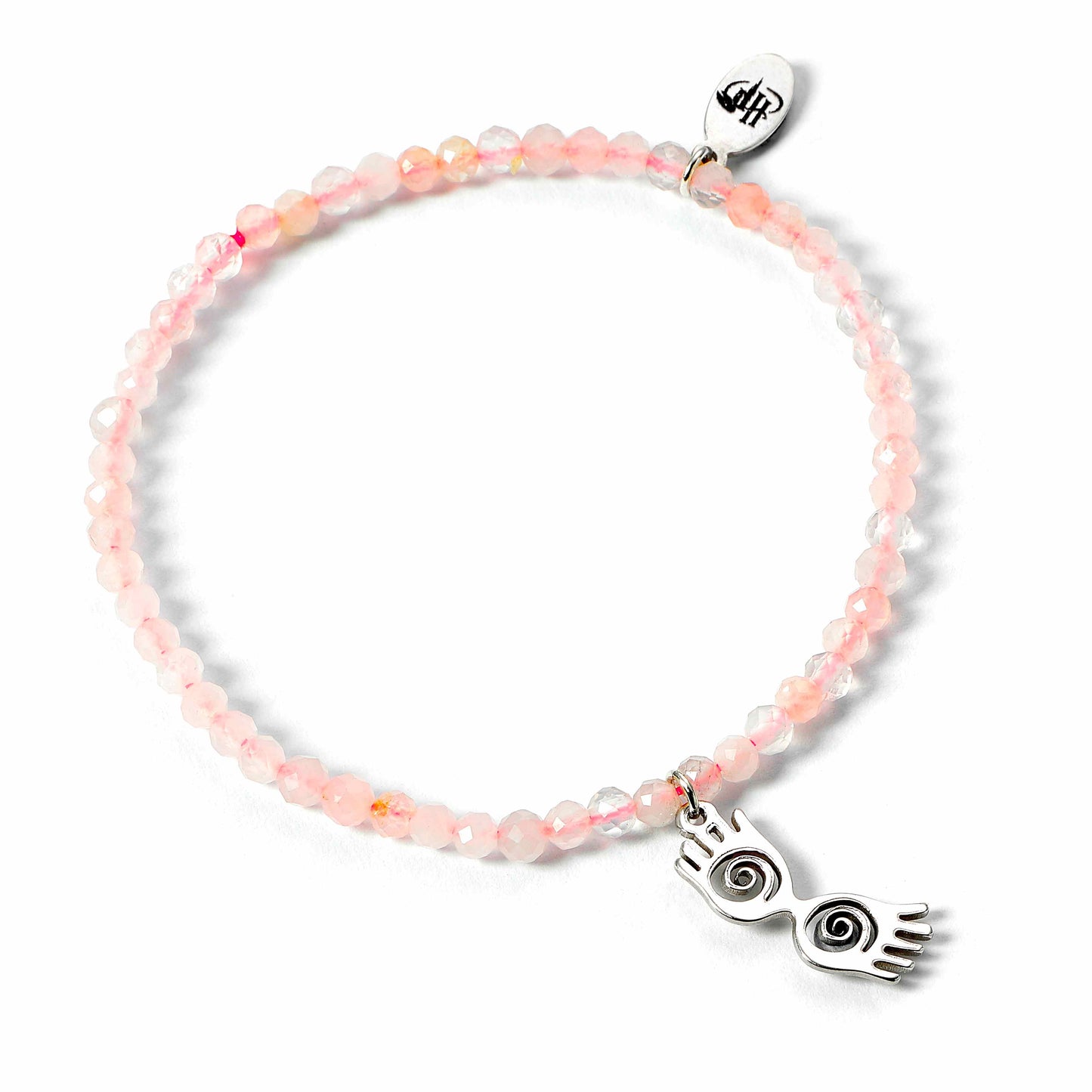 Harry Potter Luna Glasses Rose Quartz Crystal Bracelet - Sterling Silver