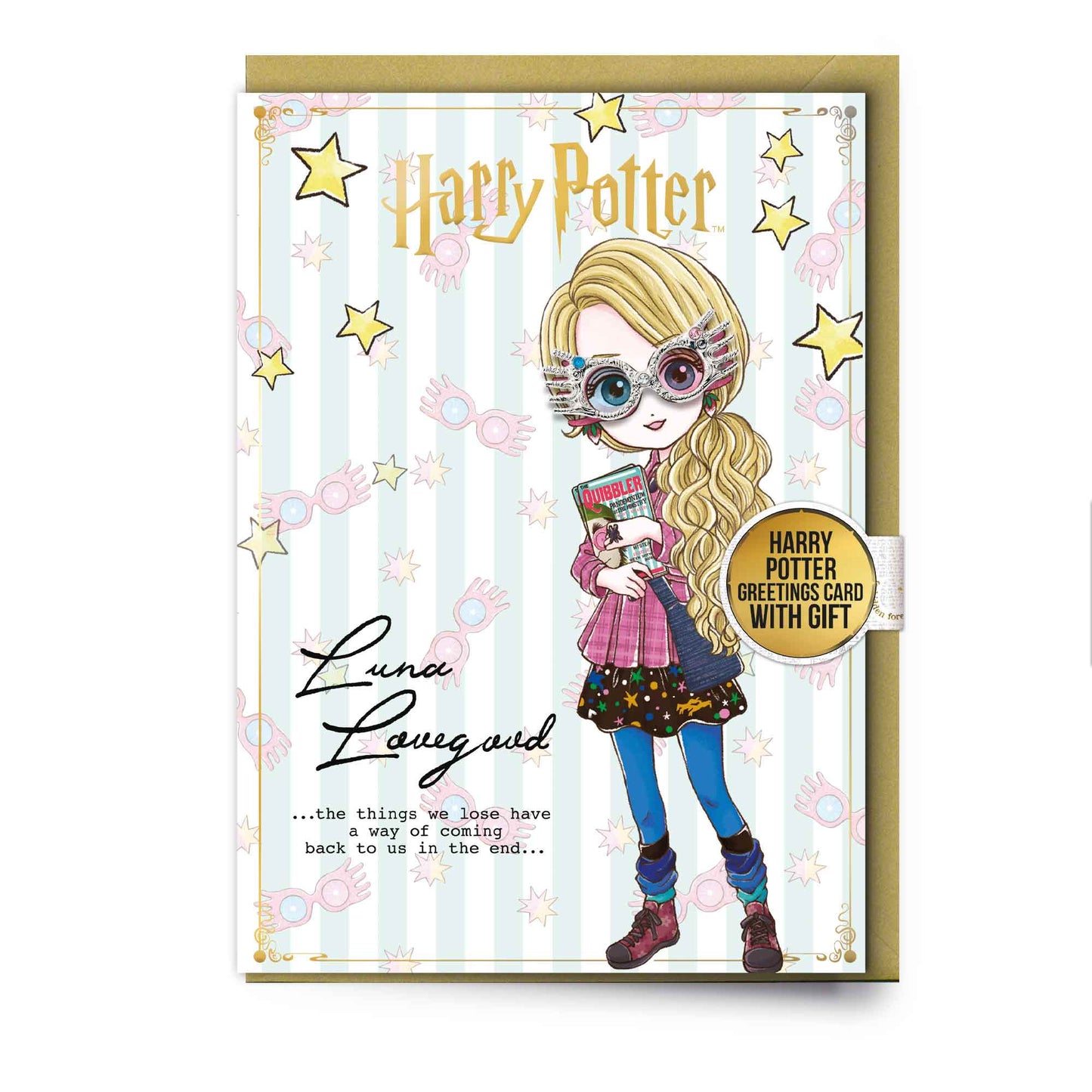 Harry Potter Luna Lovegood Greetings Card With Pin Badge