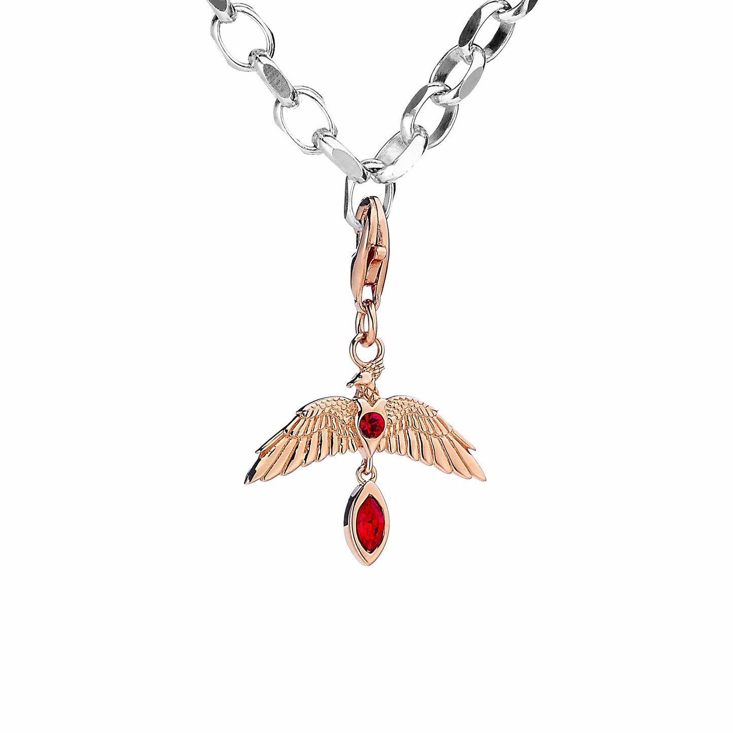 Harry Potter Fawkes Charm - Sterling Silver With Crystals