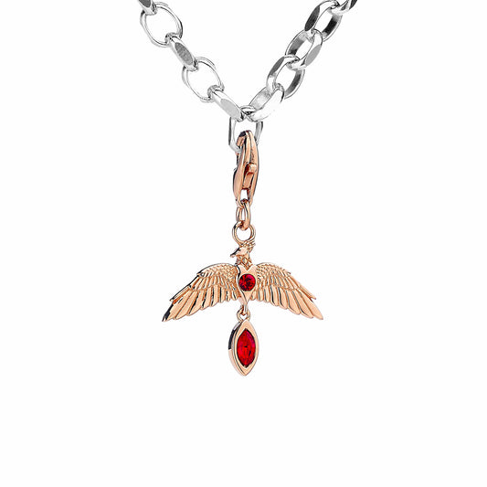 Harry Potter Fawkes Charm - Sterling Silver With Crystals