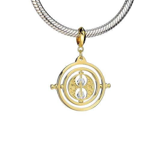 Harry Potter Gold Time Turner Charm - Sterling Silver With Crystals
