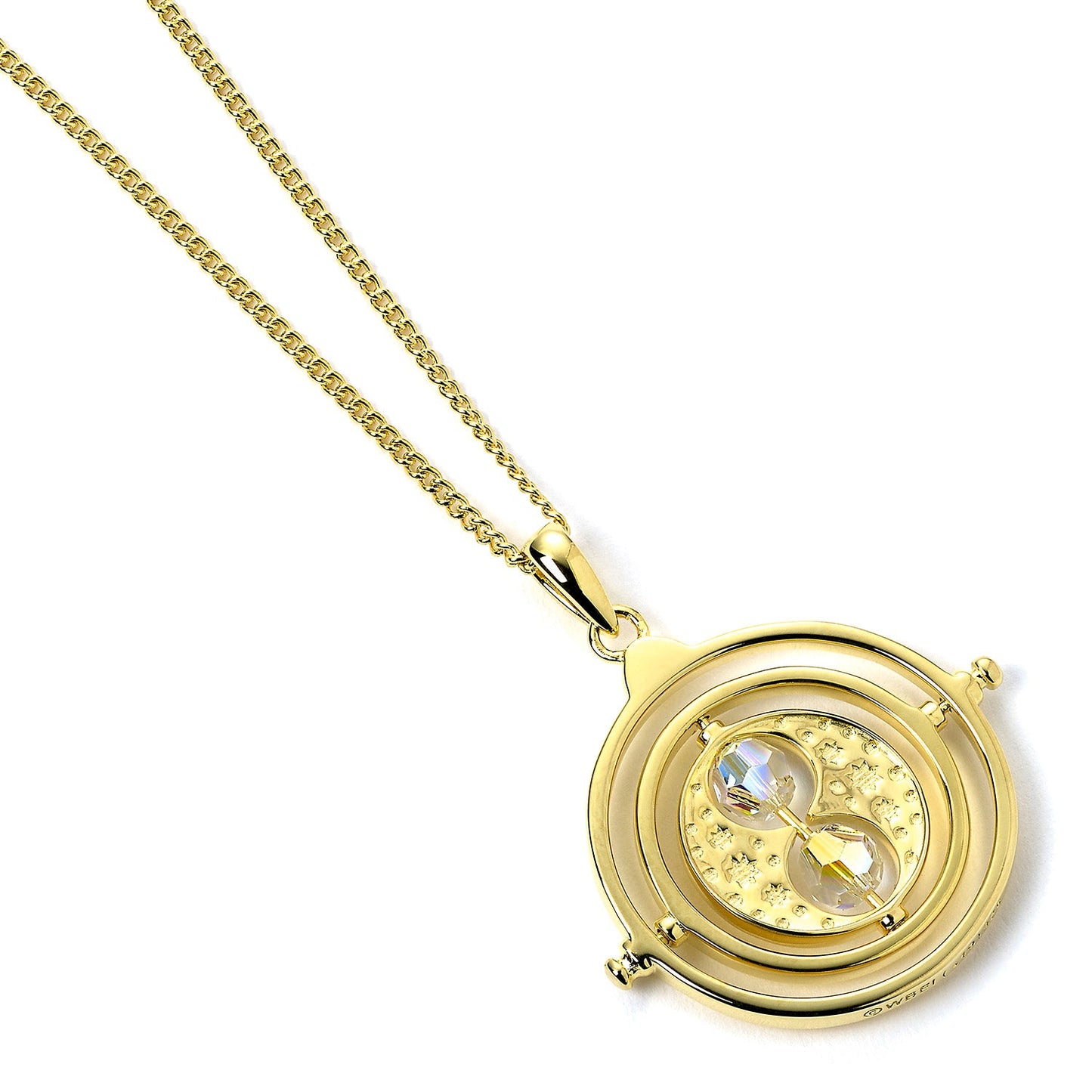 Harry Potter Gold Time Turner Necklace - Sterling Silver With Crystals