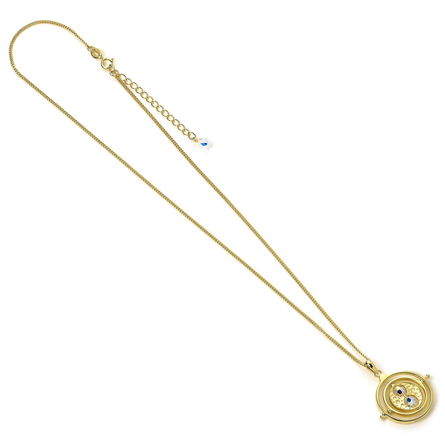 Harry Potter Gold Time Turner Necklace - Sterling Silver With Crystals