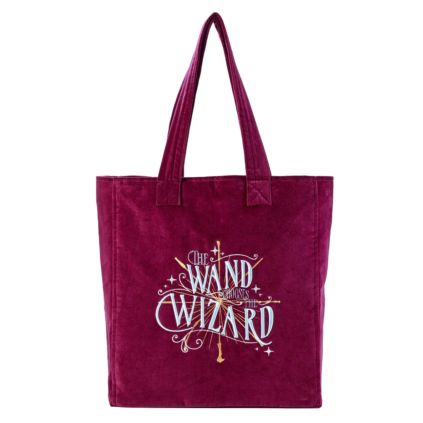 Harry Potter Wand Chooses The Wizard Embroidered Velvet Tote Bag