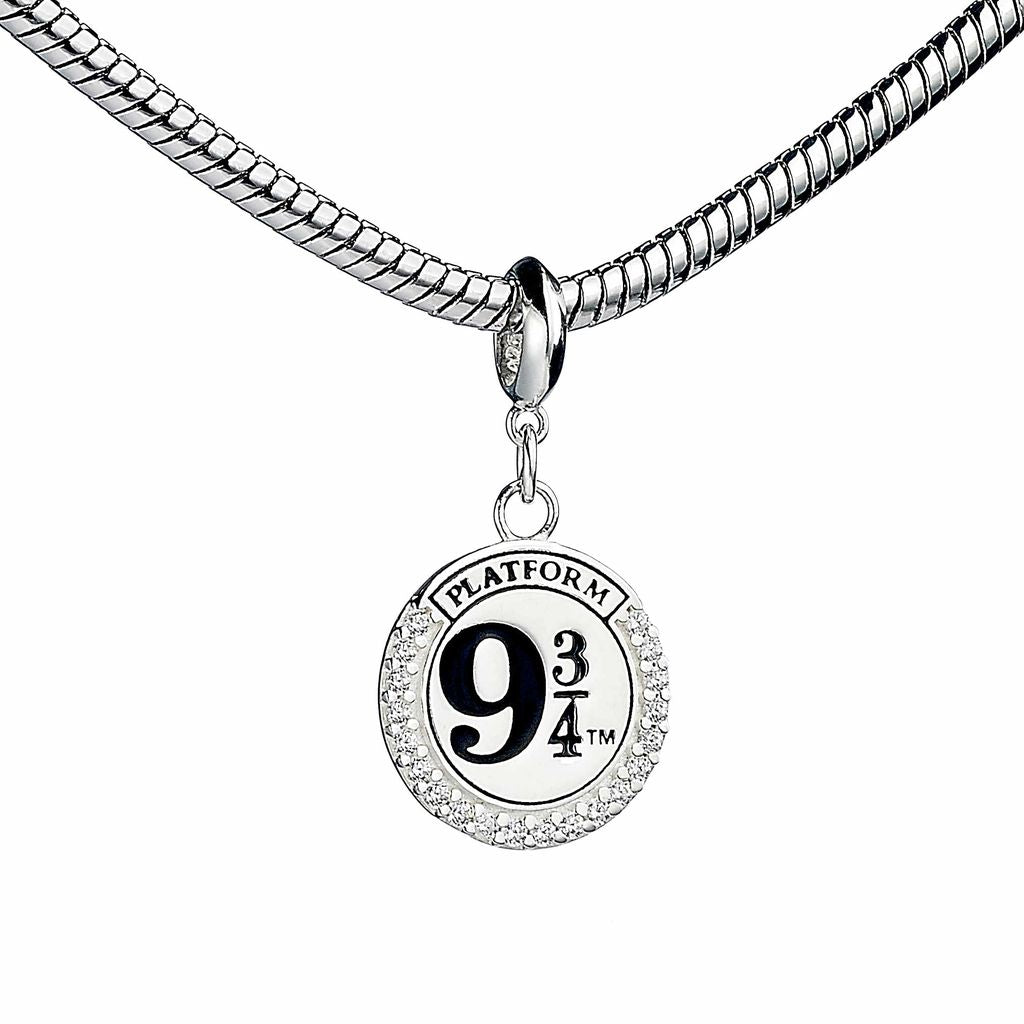 Harry Potter Platform 9 ¾ Charm - Sterling Silver With Crystals