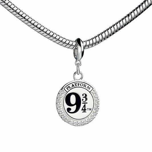 Harry Potter Platform 9 ¾ Charm - Sterling Silver With Crystals