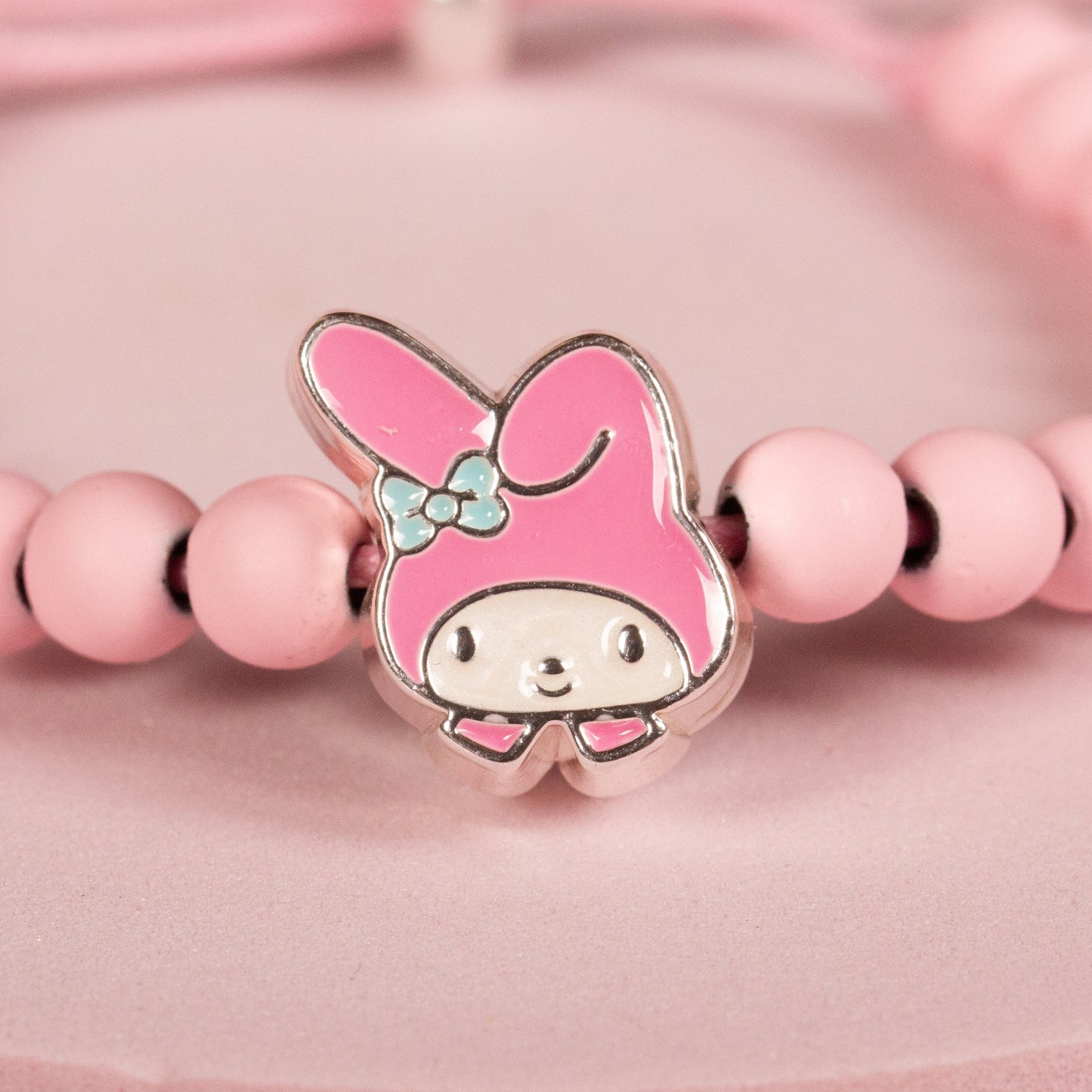 Hello Kitty Pink Beaded Bracelet With My Melody Charm