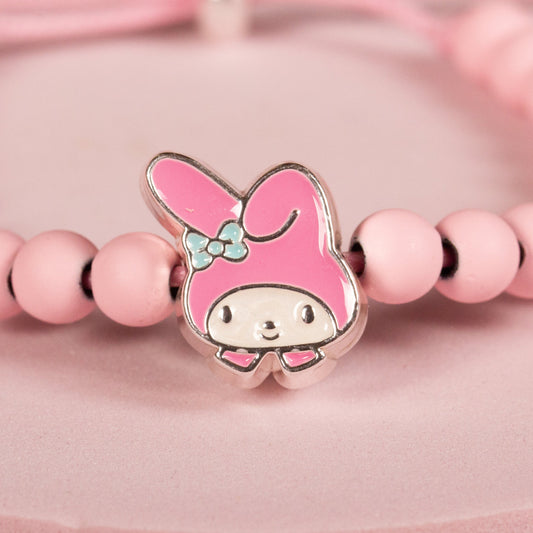 Hello Kitty Pink Beaded Bracelet With My Melody Charm