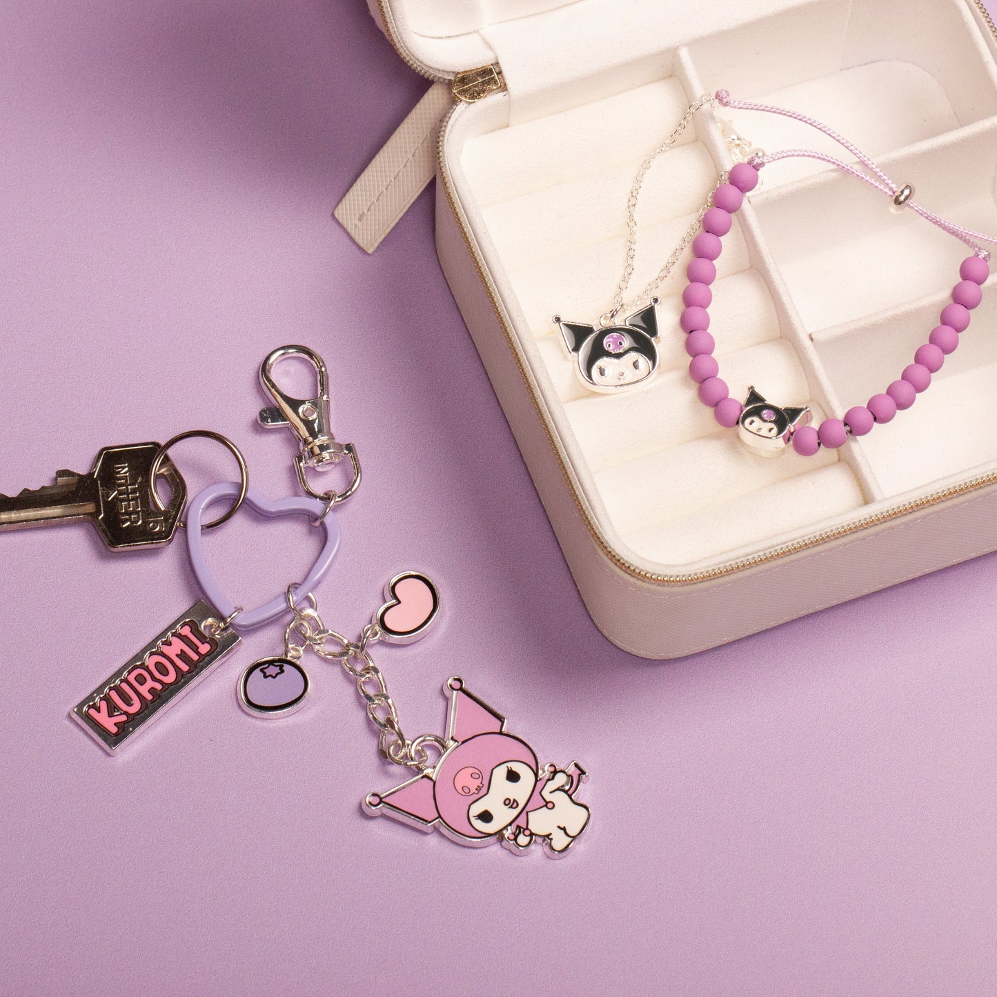 Hello Kitty Kuromi Keyring With Charms