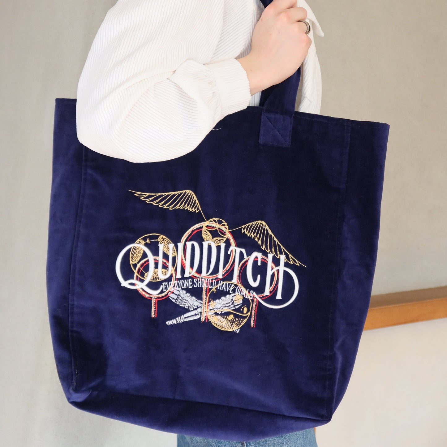 Harry Potter Quidditch Embroidered Velvet Tote Bag