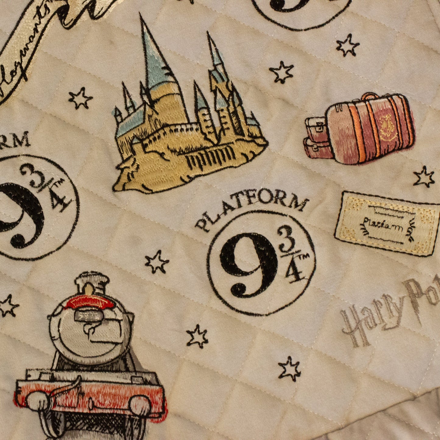 Harry Potter Platform 9 ¾ Embroidered Velvet Tote Bag