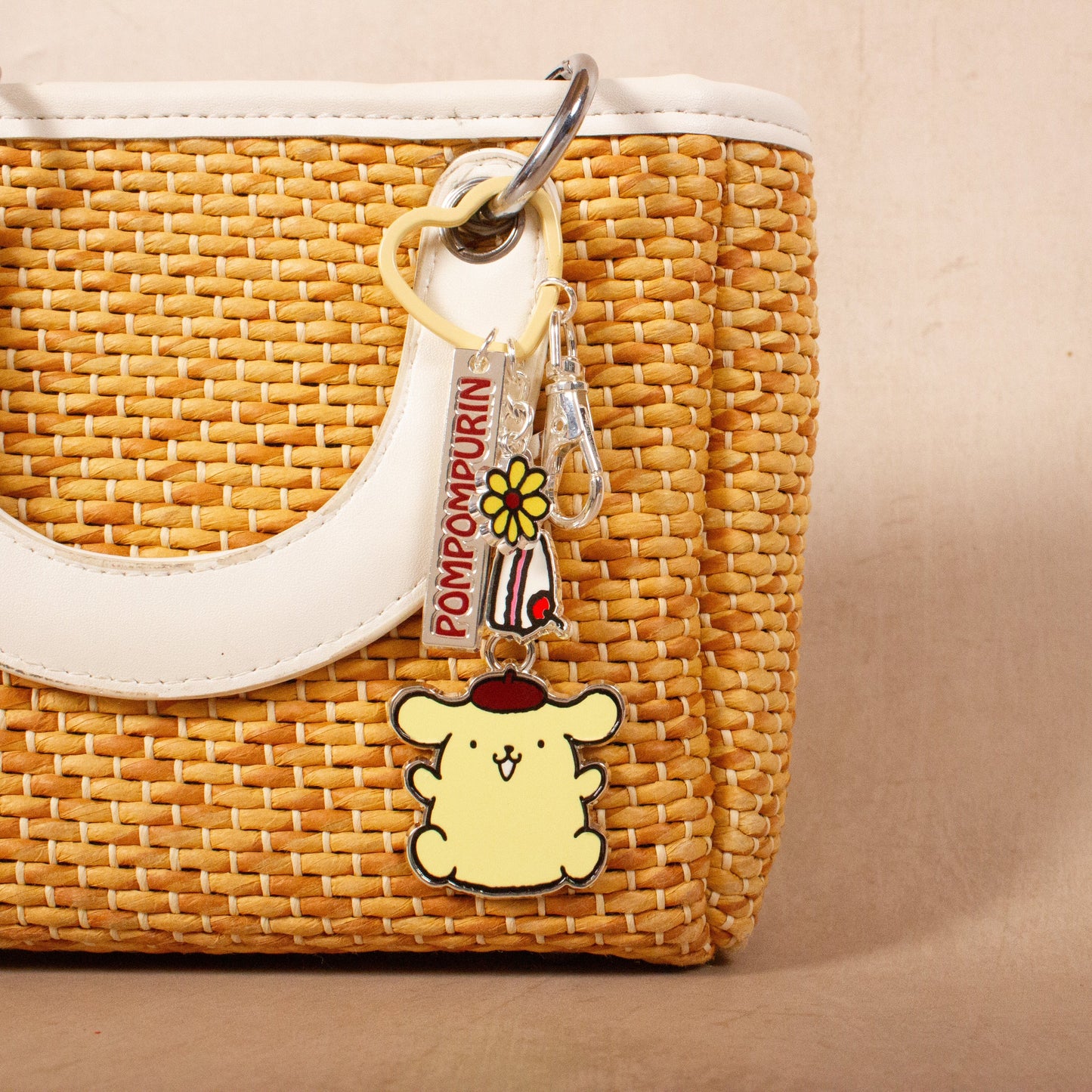 Hello Kitty Pompompurin Keyring with Charms