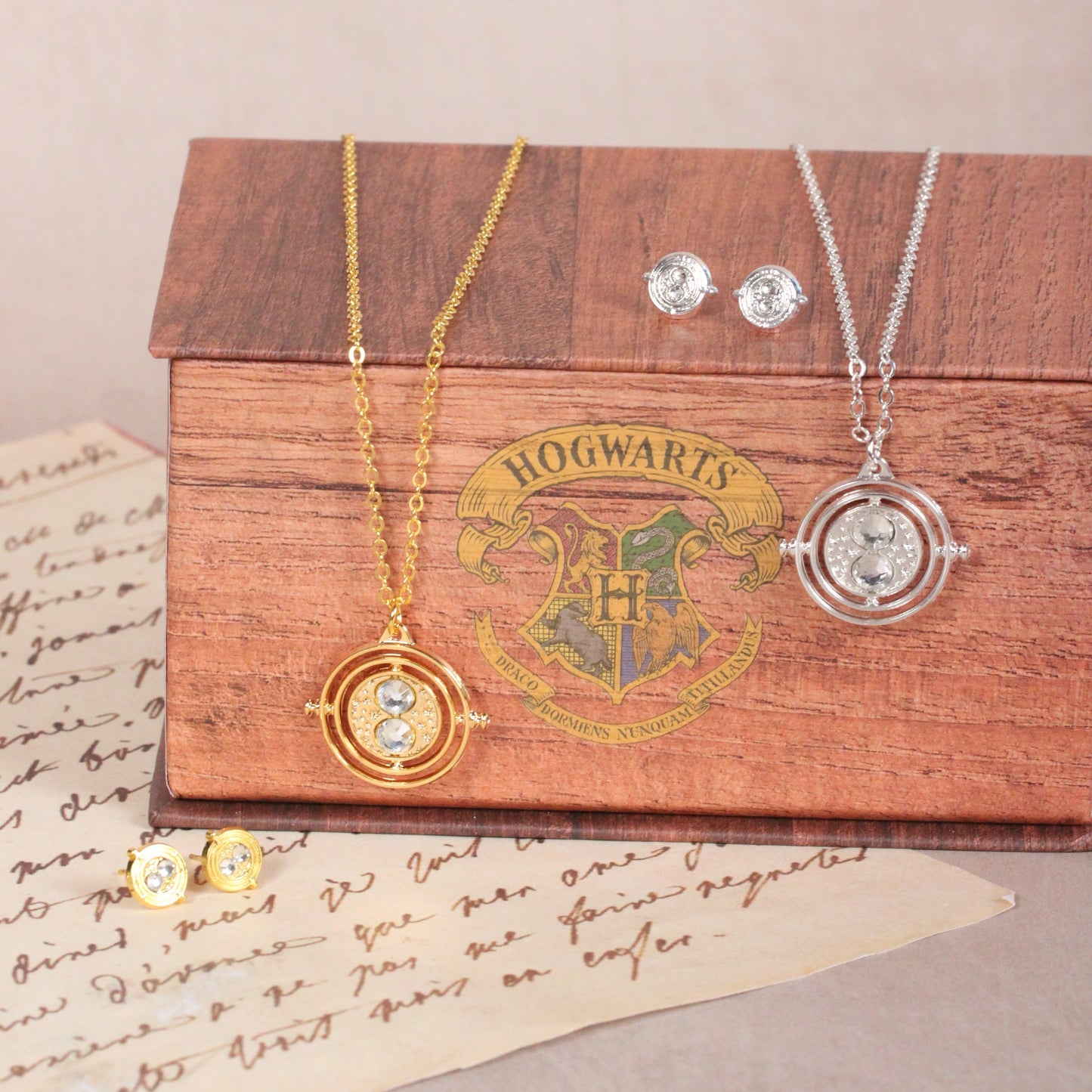 Harry Potter Hermione Potions Gift Set With Time Turner Necklace And Stud Earrings